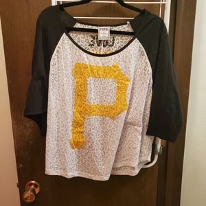 Victorias Secret Pink Pittsburgh Pirates burnout half sleeve top